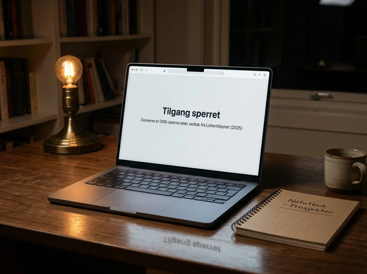 Norsk nettleser viser DNS-sperret bookmakerside fra 2025
