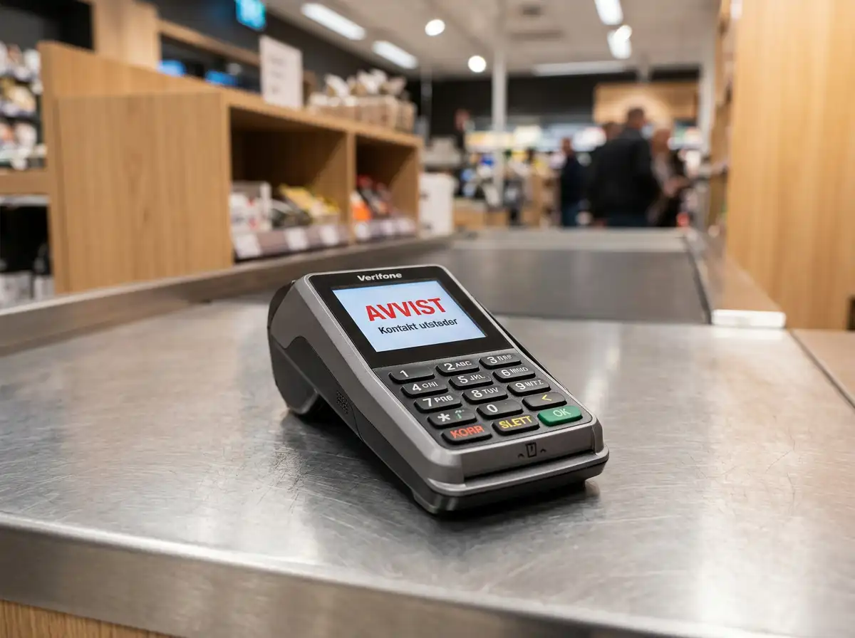 Betalingsterminal i norsk butikk avviser kortbetaling med MCC 7995